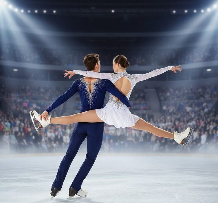 二人ならんで滑走している画像