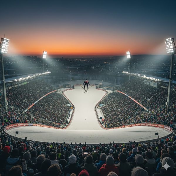 スキージャンプをしている選手の画像